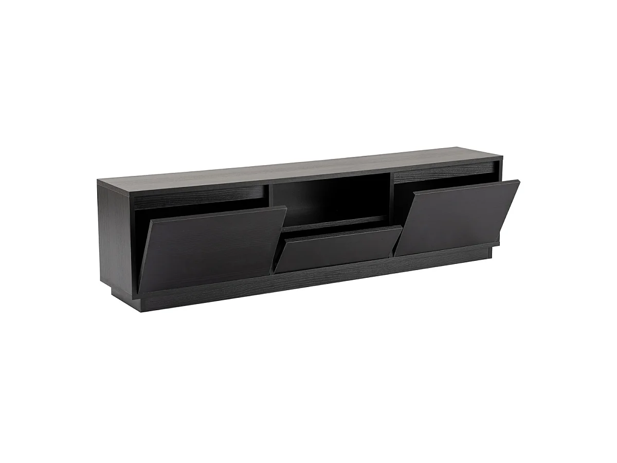 Meuble TV 3 portes rabattables et 1 niche ouverte L160 cm - VANGUARD
