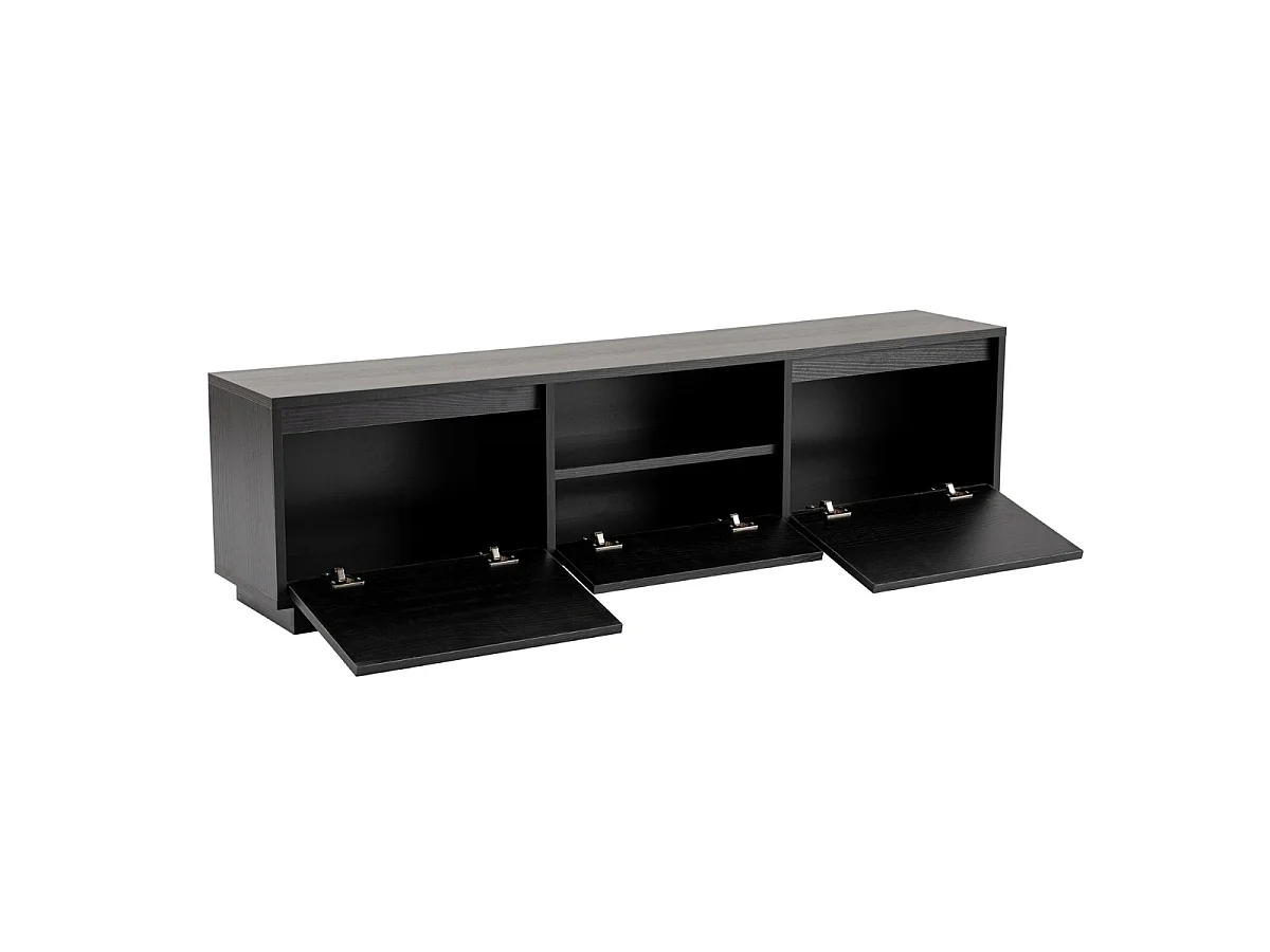 Meuble TV 3 portes rabattables et 1 niche ouverte L160 cm - VANGUARD