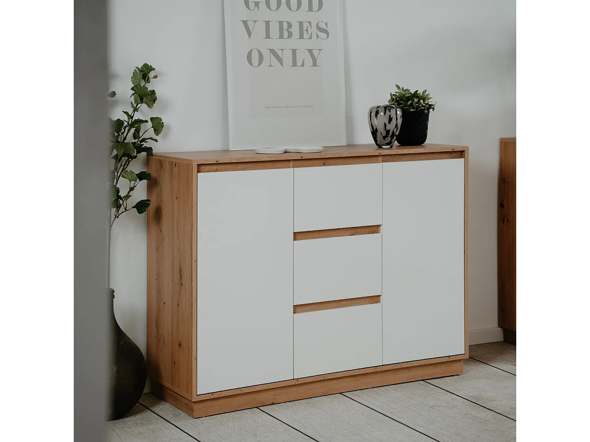 Buffet 2 portes et 3 tiroirs L117 cm - PHOENIX