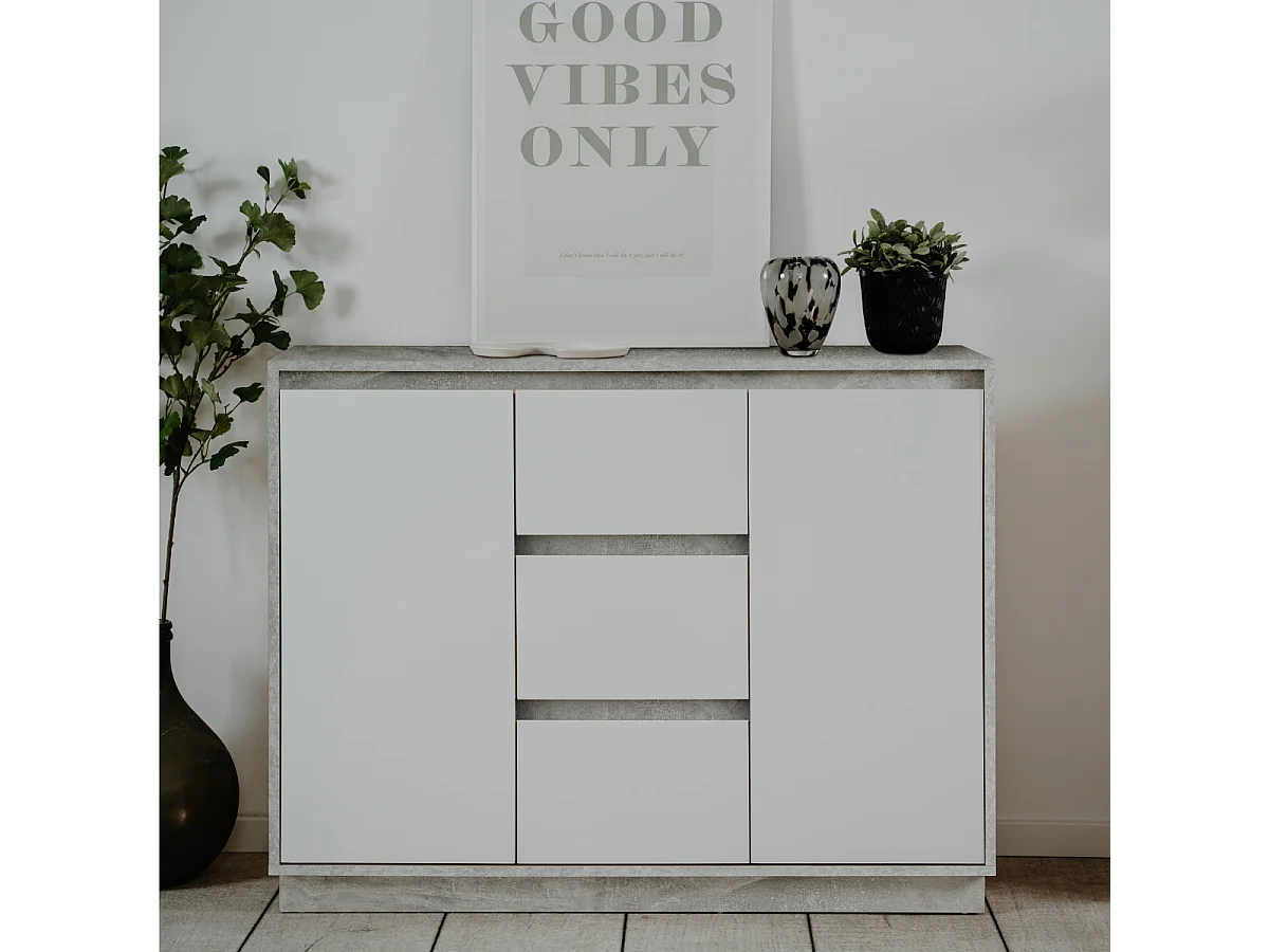 Buffet 2 portes et 3 tiroirs L117 cm - PHOENIX