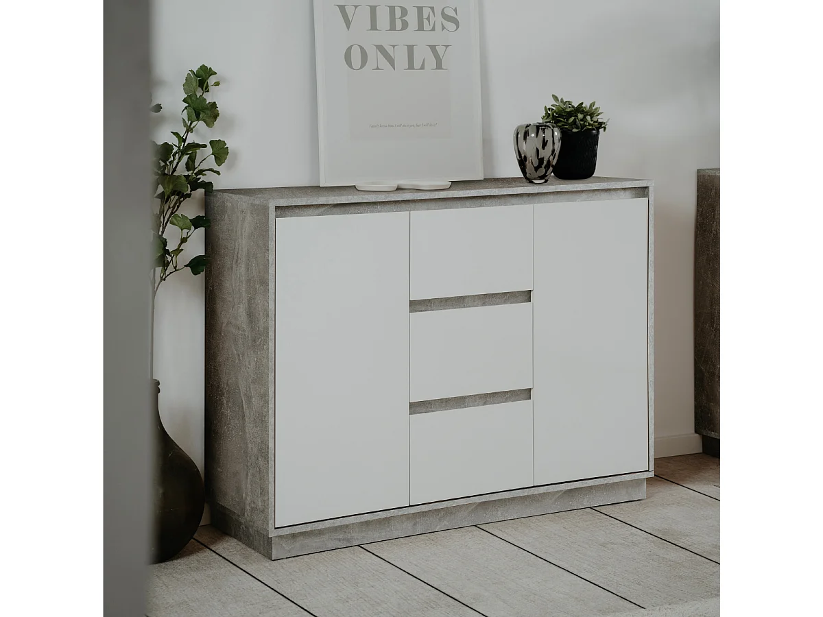 Buffet 2 portes et 3 tiroirs L117 cm - PHOENIX