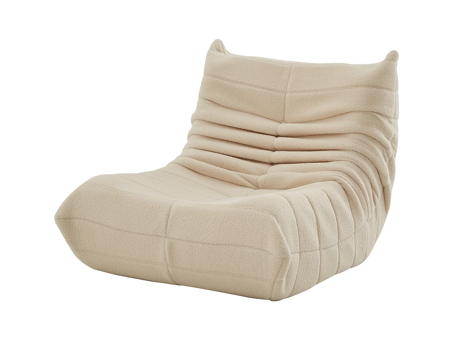 Lazy Sofa Chair Chaise de sol, remplie de mousse, avec dossier, pour la maison, le bureau, le salon et la chambre à coucher, blanc