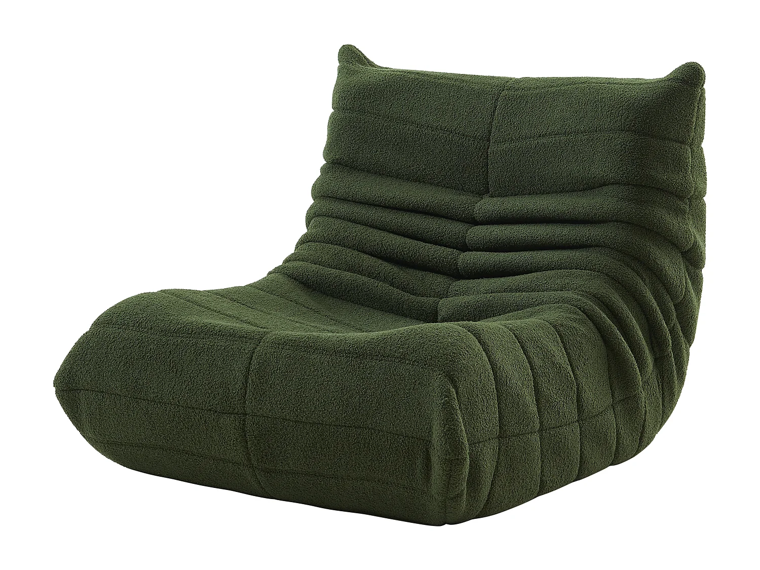 Fauteuil pouf - mousse haute densité - canapé pouf - fauteuil de salon - velours - Vert