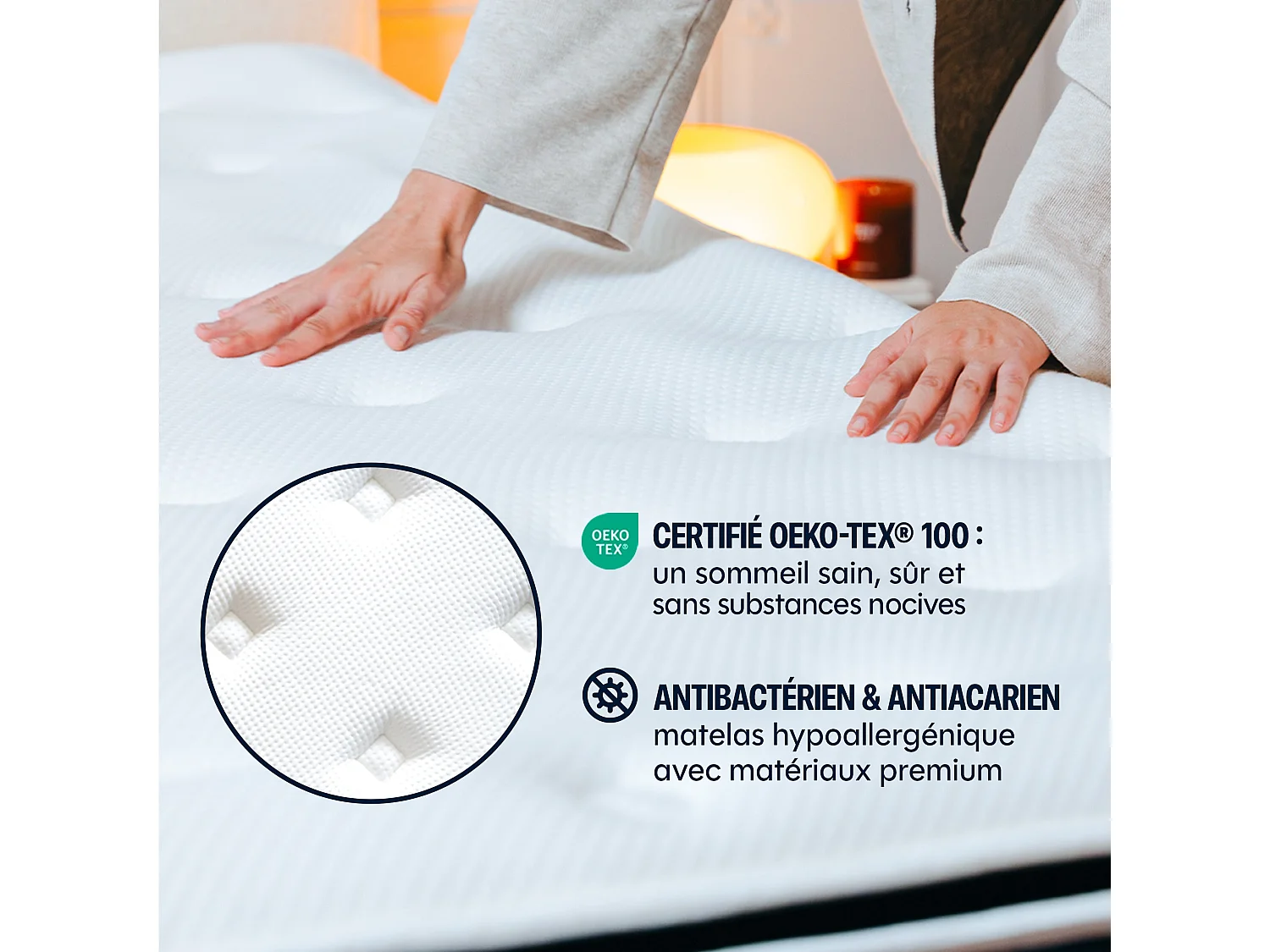 Matelas hybride mousse et ressorts 90x200 épais 22cm