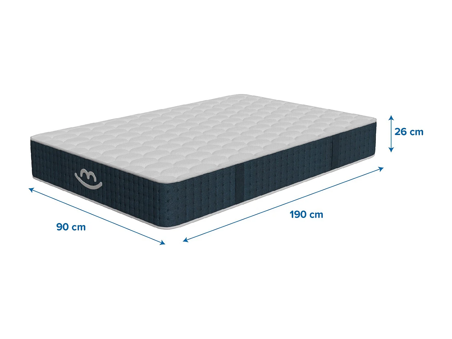 Matelas premium hybride mémoire de forme 90x190 épais 26cm