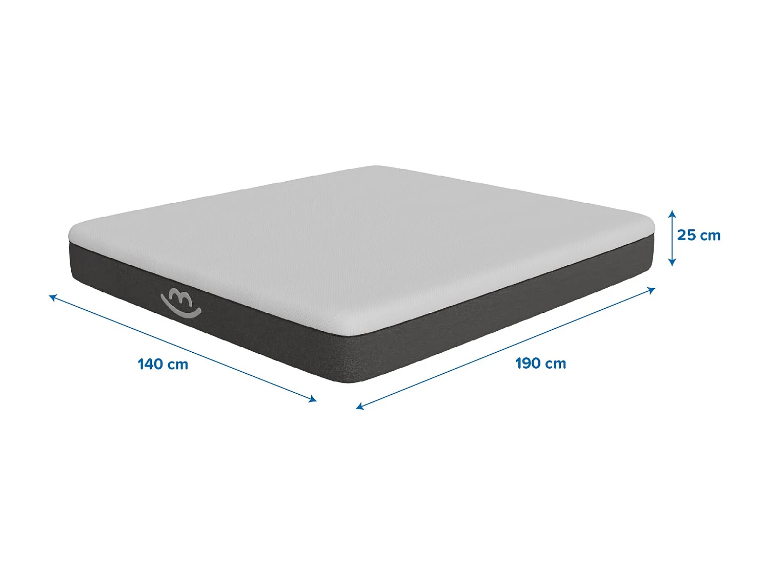 Matelas latex et mousse réversible - 140x190 épais 25cm
