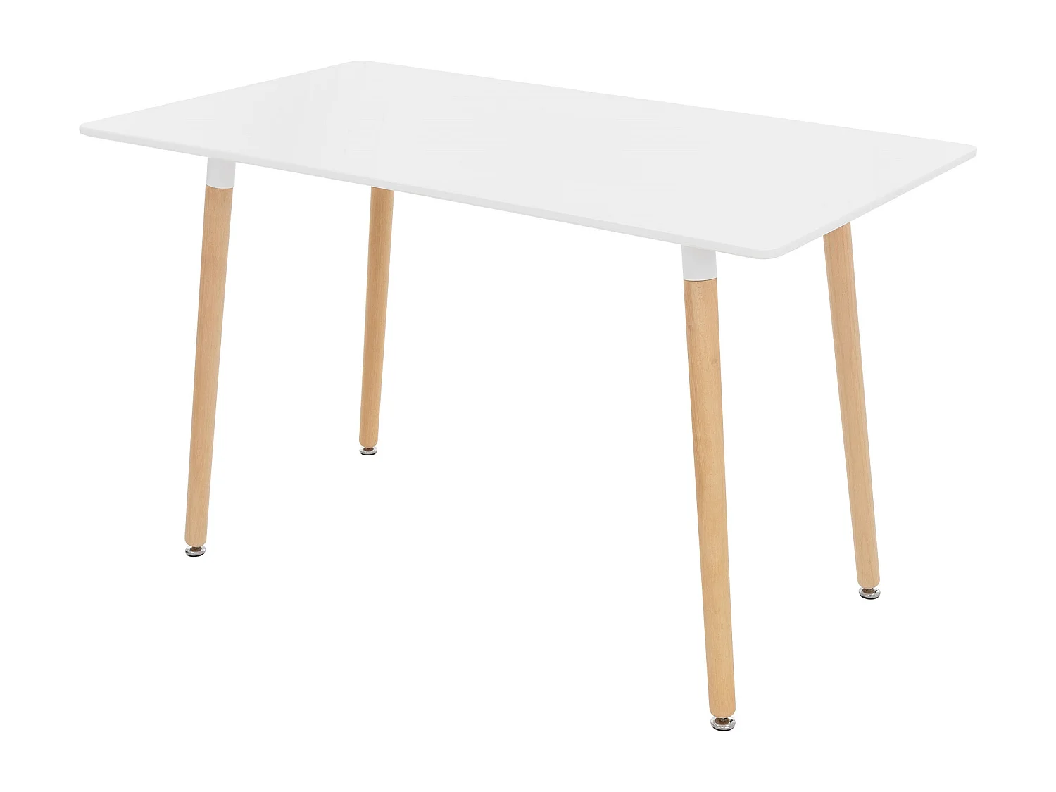 Mesa de comedor Mesa de cocina Mesa de madera Blanco 120x70cm Estructura de acero