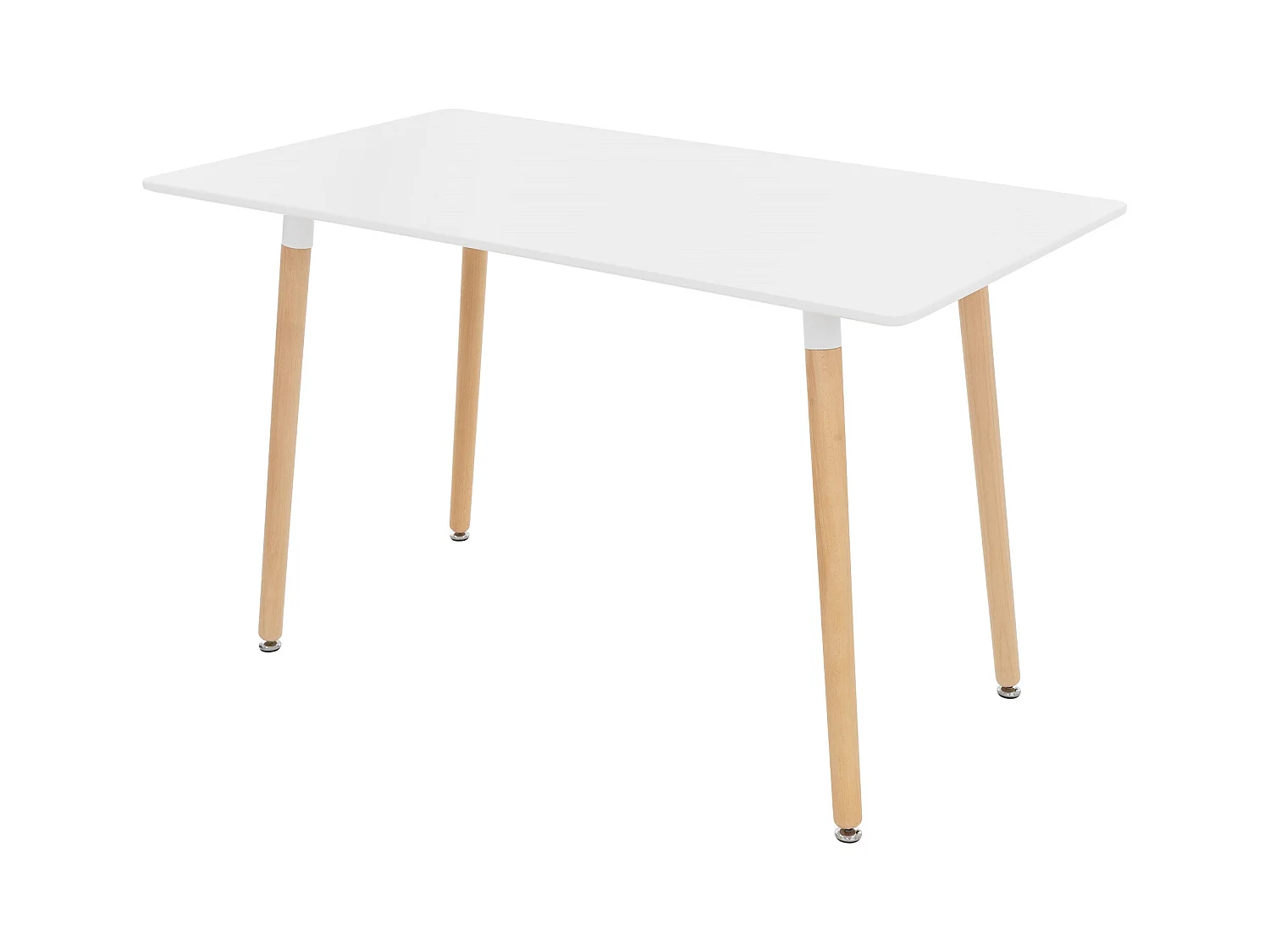 Table de salle à manger Table de cuisine en bois blanc 120x70cm piètement acier