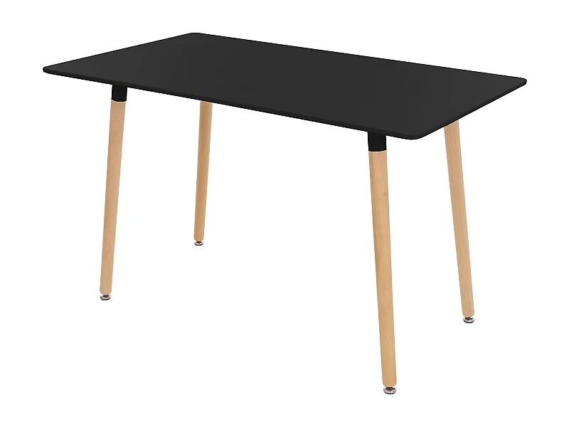 Table de salle à manger Table de cuisine en bois Noir 120x70cm Pieds en acier