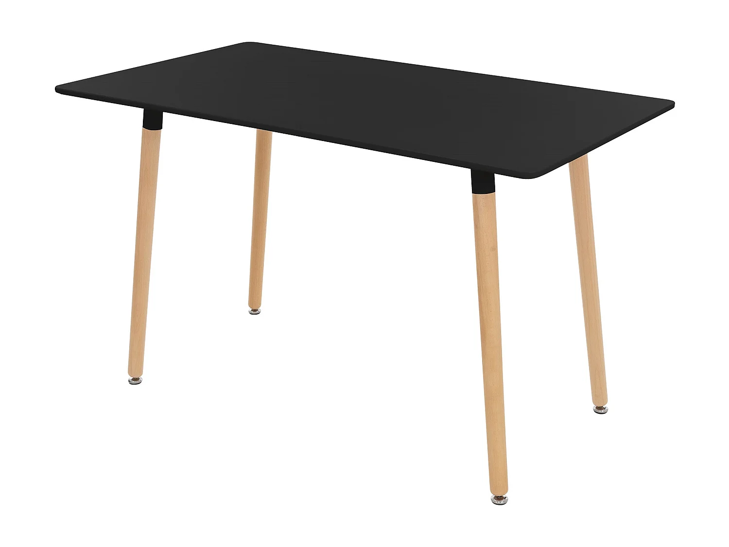 Mesa de comedor Mesa de cocina Mesa de madera Negra 120x70cm Patas de acero