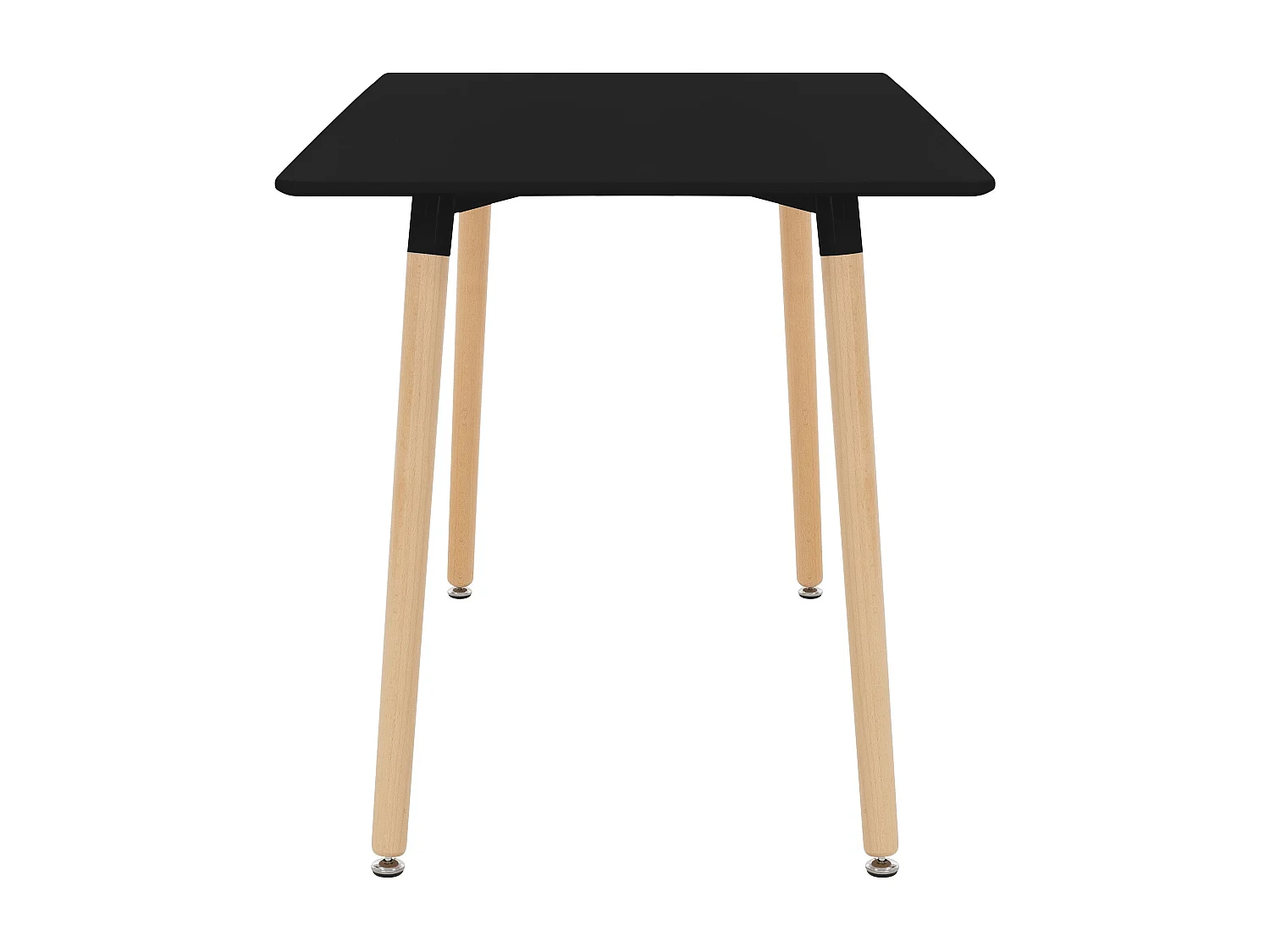 Mesa de comedor Mesa de cocina Mesa de madera Negra 120x70cm Patas de acero