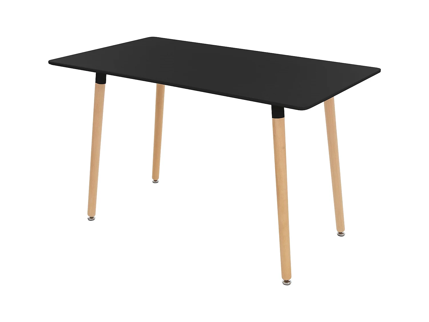 Table de salle à manger Table de cuisine en bois Noir 120x70cm Pieds en acier