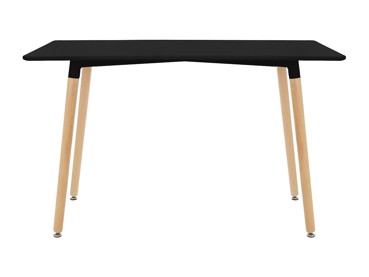 Table de salle à manger Table de cuisine en bois Noir 120x70cm Pieds en acier