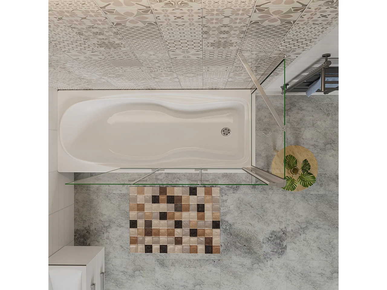 130x70cm Sopravasca Doccia Angolare Alta 140cm 3 Ante con 1 Lato Fisso Vetro 6 mm Temperato Trasparente Anticalcare Cromato Lucido