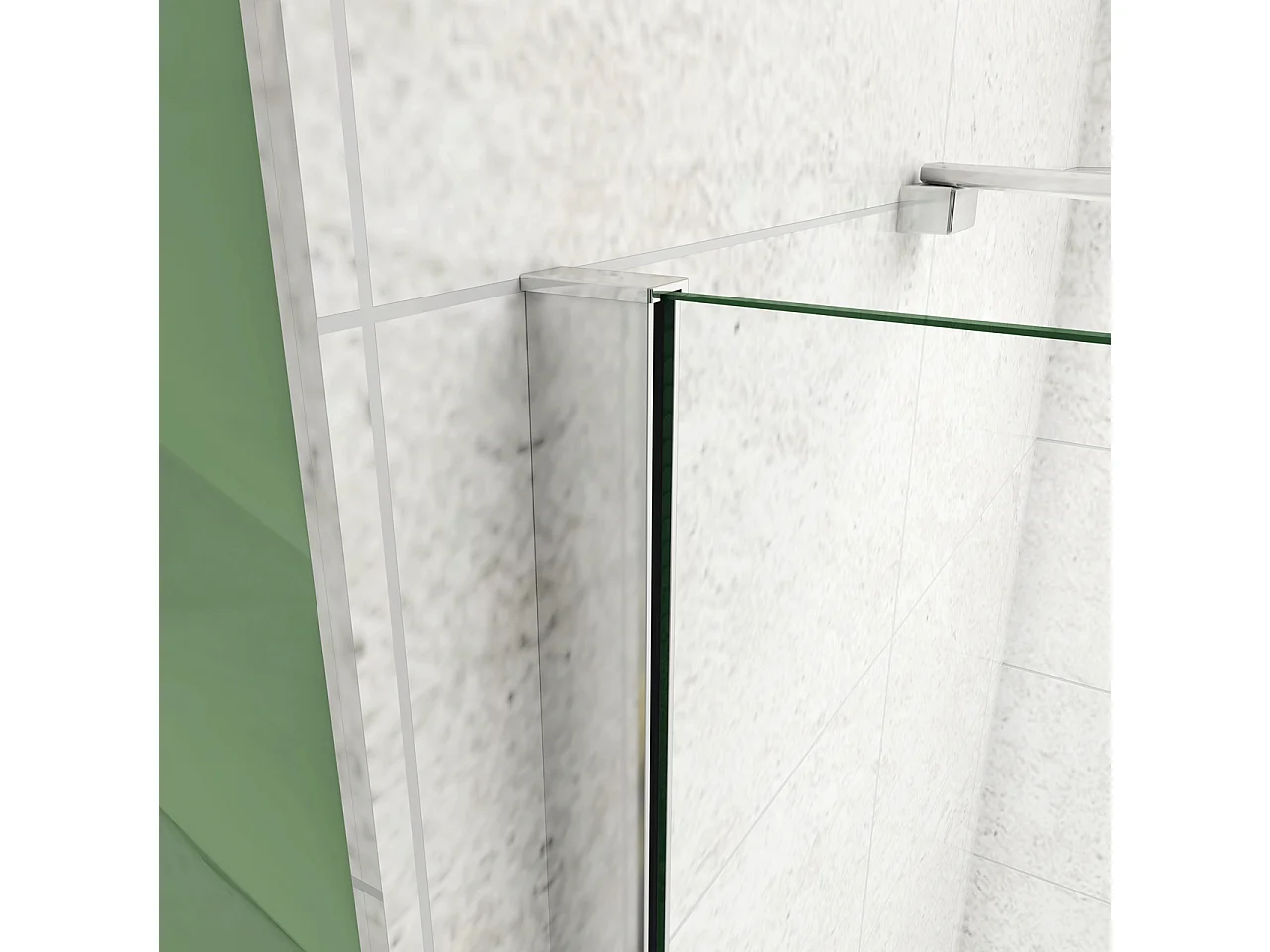 80x140 cm Sopravasca Parete Doccia Per Vasca Vetro Fisso Temperato 6 mm Trasparente Anticalcare con Barra Stabilizzatrice 45 cm Cromato Lucido