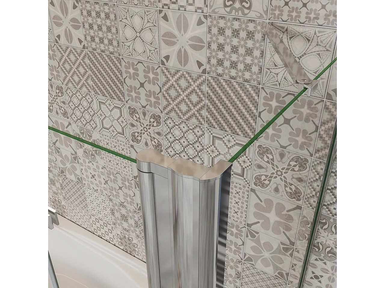 130x75cm Sopravasca Doccia Angolare Alta 140cm 3 Ante con 1 Lato Fisso Vetro 6 mm Temperato Trasparente Anticalcare Cromato Lucido