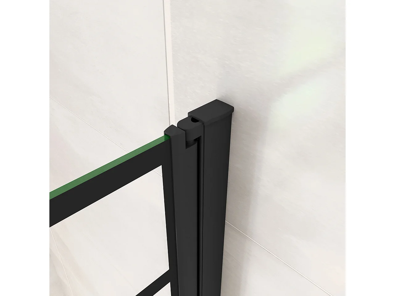 80x140cm Parete Vasca Doccia Sopravasca Singolo Pannello Girevole in Vetro Temperato 6 mm Trasparente con Riquadri Neri