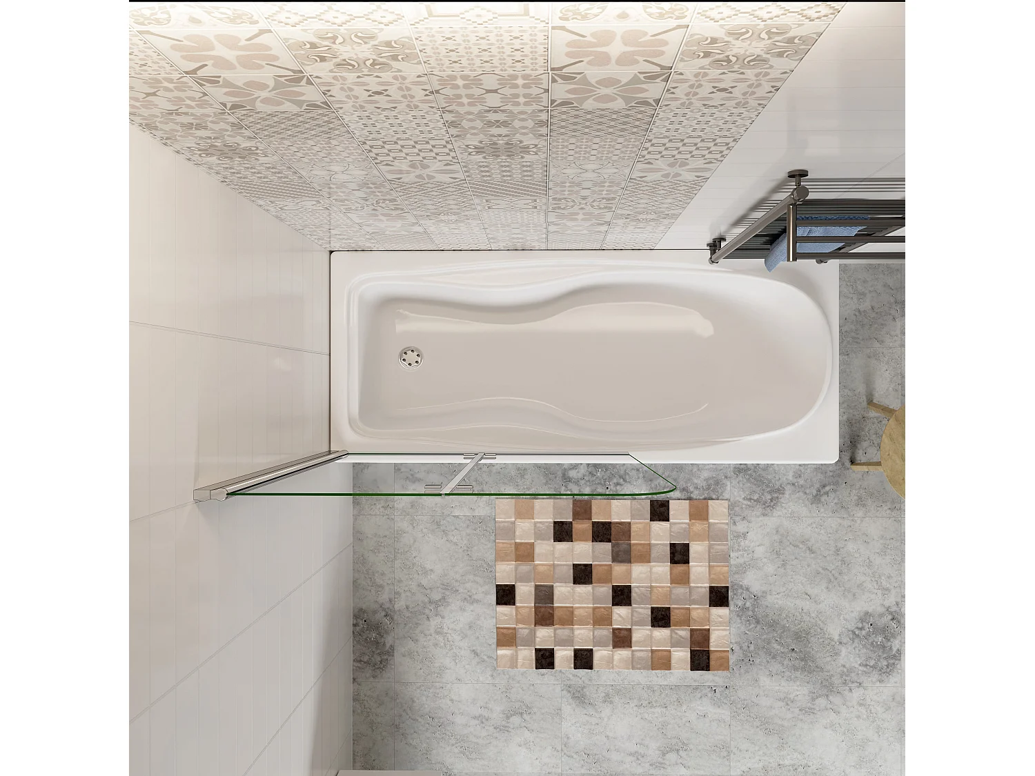 100x140cm Sopravasca Doccia Due Ante Movibili Vetro Temperato Trasparente 6 mm Anticalcare Telaio Cromato Lucido