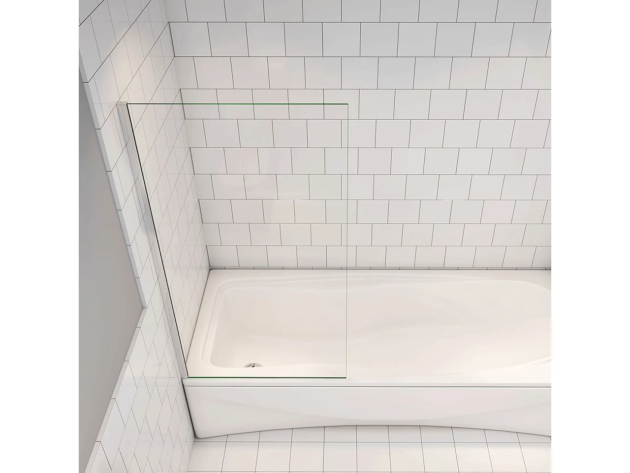 75x140 cm Sopravasca WALK IN Parete Fissa Doccia Per Vasca Pannello Singolo Vetro Temperato 6 mm Trasparente Anticalcare Cromato Lucido