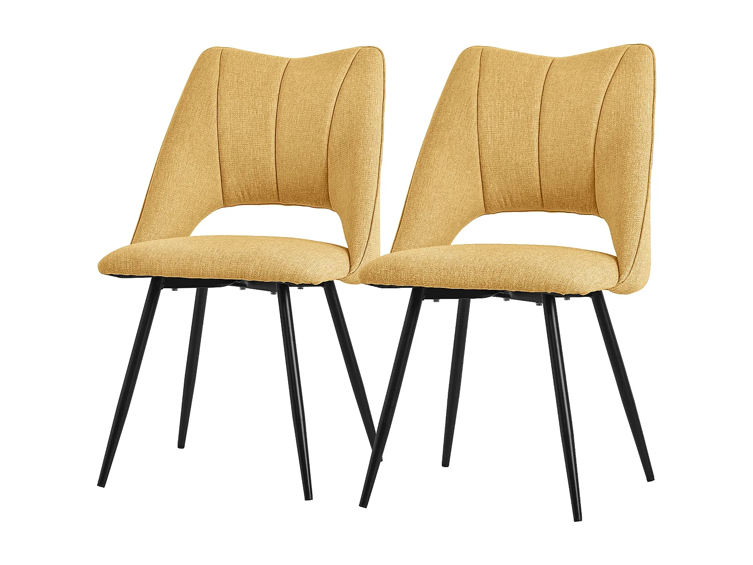 Lot de 2 chaises de salle à manger chaise de cuisine chaise de salon chaise rembourrée dossier moutarde