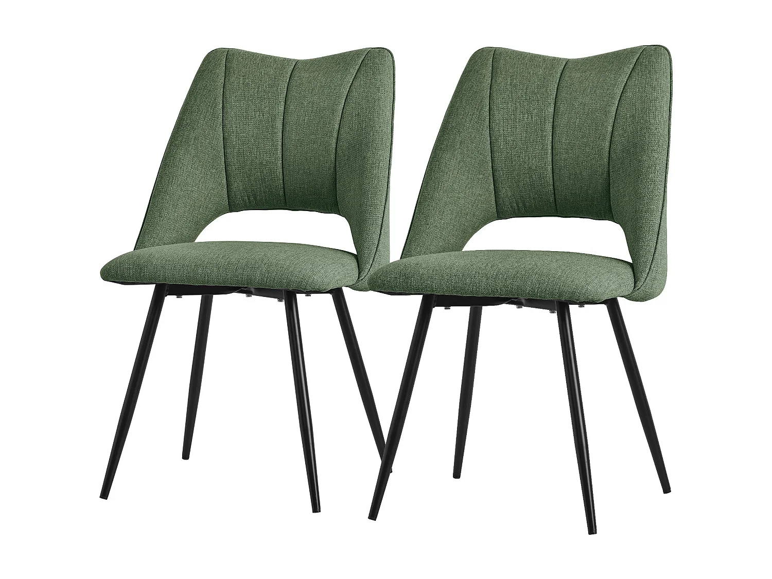 Set di 2 sedie per sala da pranzo sedia da cucina sedia da soggiorno schienale imbottito verde