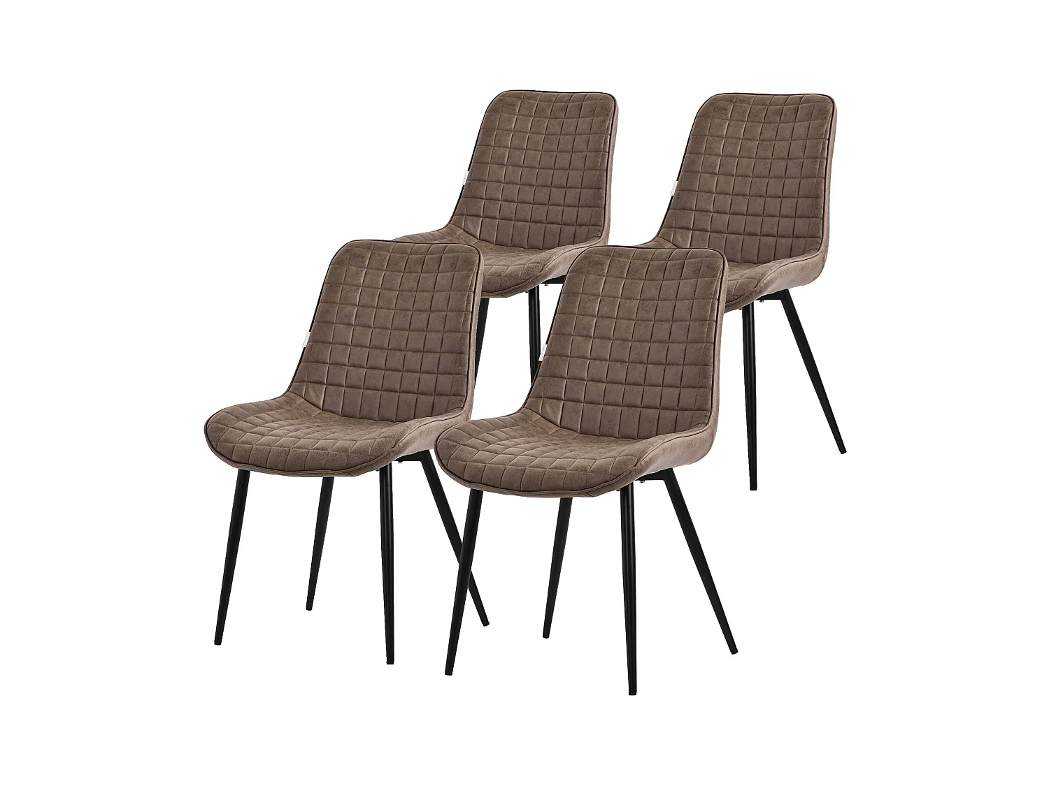 Lot de 4 chaises Chaises de salle à manger Chaises de cuisine Chaises de salon Marron Similicuir PU