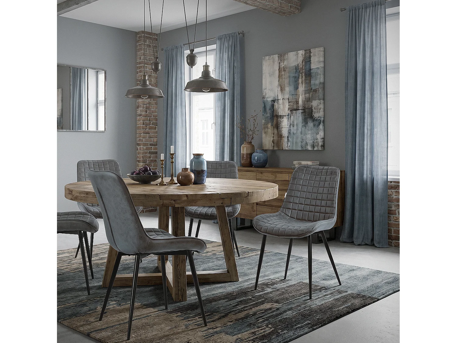 ML-Design 6x Sillas de comedor antracita tapizado aspecto polipiel con resplado y patas metal sillón moderno acolchado para hogar oficina