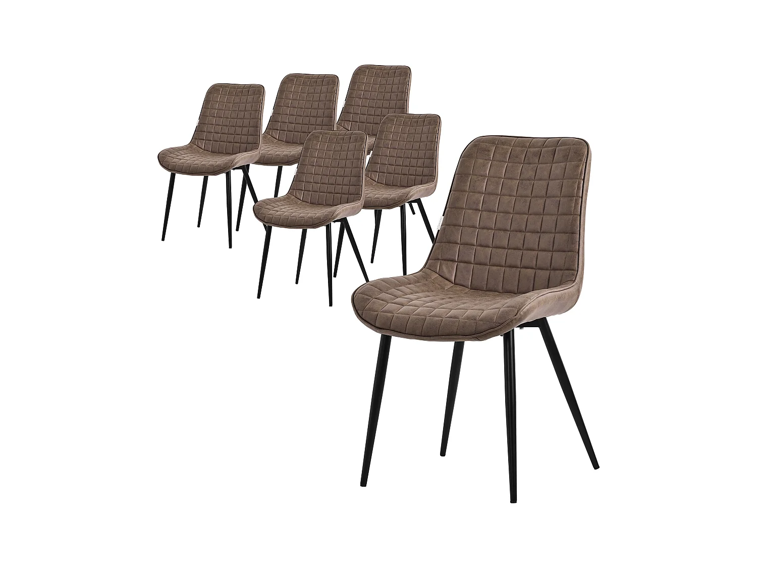 Lot de 6 chaises Chaises de salle à manger Chaises de cuisine Chaises de salon Marron Similicuir PU