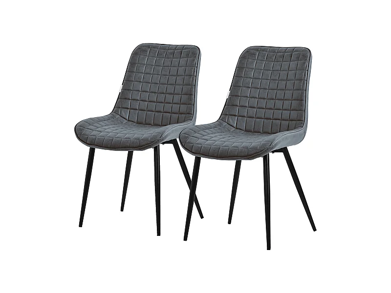 Lote de 2 sillas sillas de comedor sillas de cocina sillas de salón PU imitación cuero antracita