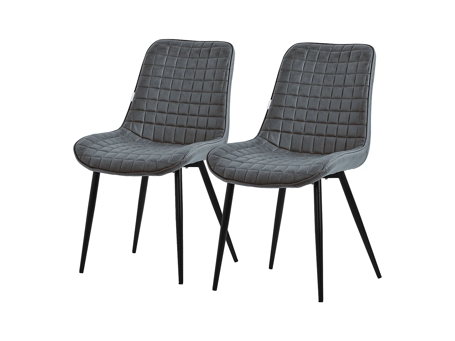 Lot de 2 chaises Chaise de salle à manger Chaise de cuisine Chaise de salon PU simili cuir Anthracite