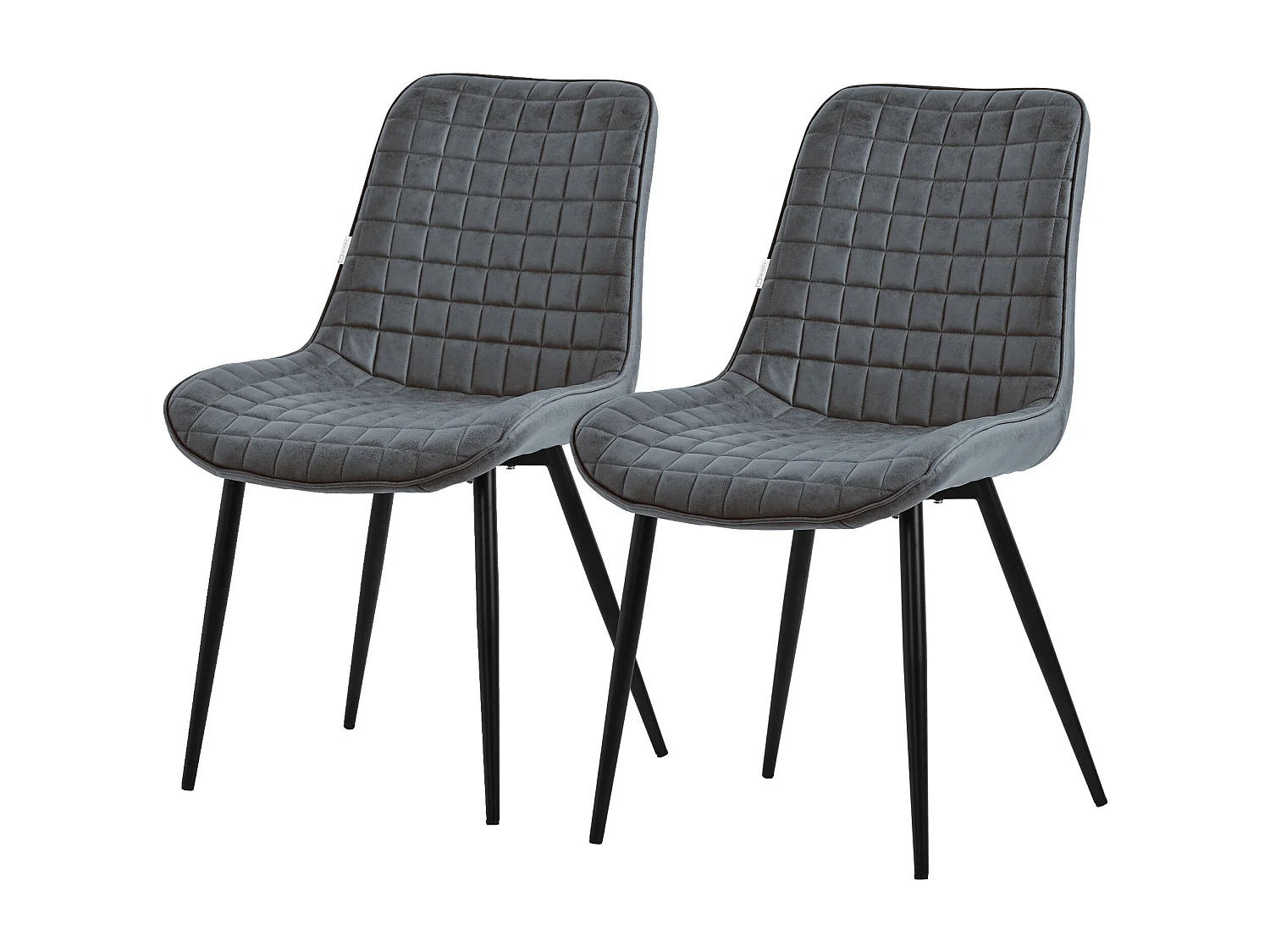 Lot de 2 chaises Chaise de salle à manger Chaise de cuisine Chaise de salon PU simili cuir Anthracite