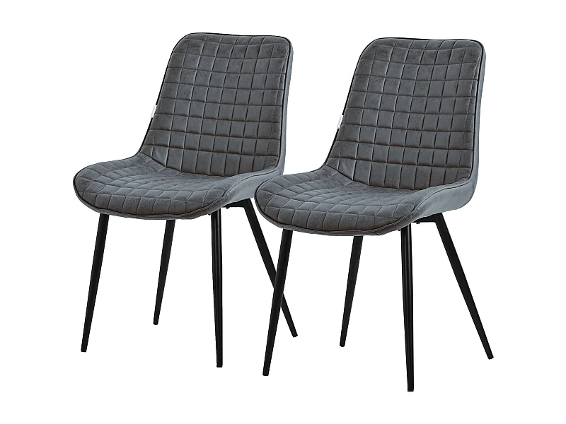 Lot de 2 chaises Chaise de salle à manger Chaise de cuisine Chaise de salon PU simili cuir Anthracite