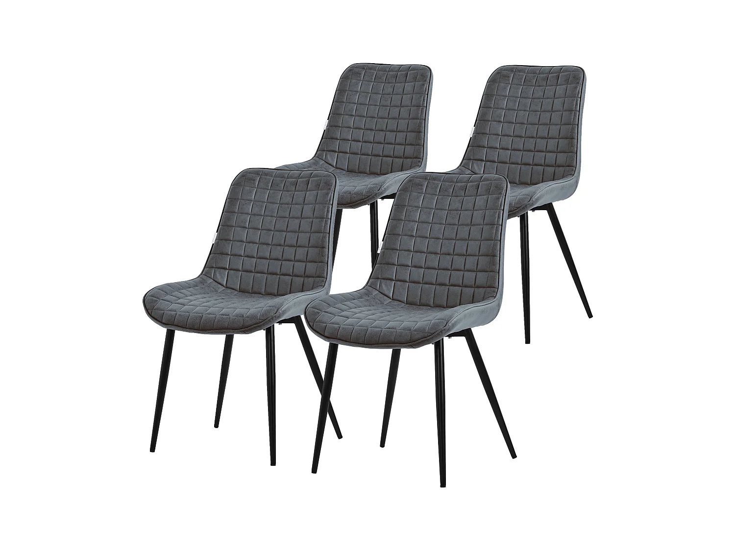 Lot de 4 chaises Chaise de salle à manger Chaise de cuisine Chaise de salon PU simili cuir Anthracite