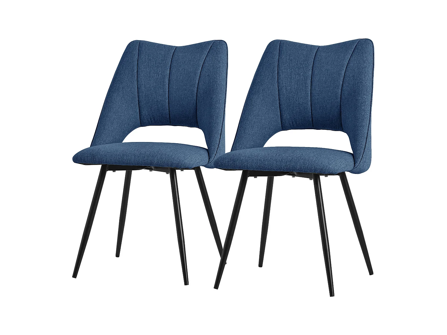 Lot de 2 chaises de salle à manger chaise de cuisine chaise de salon chaise rembourrée dossier bleu