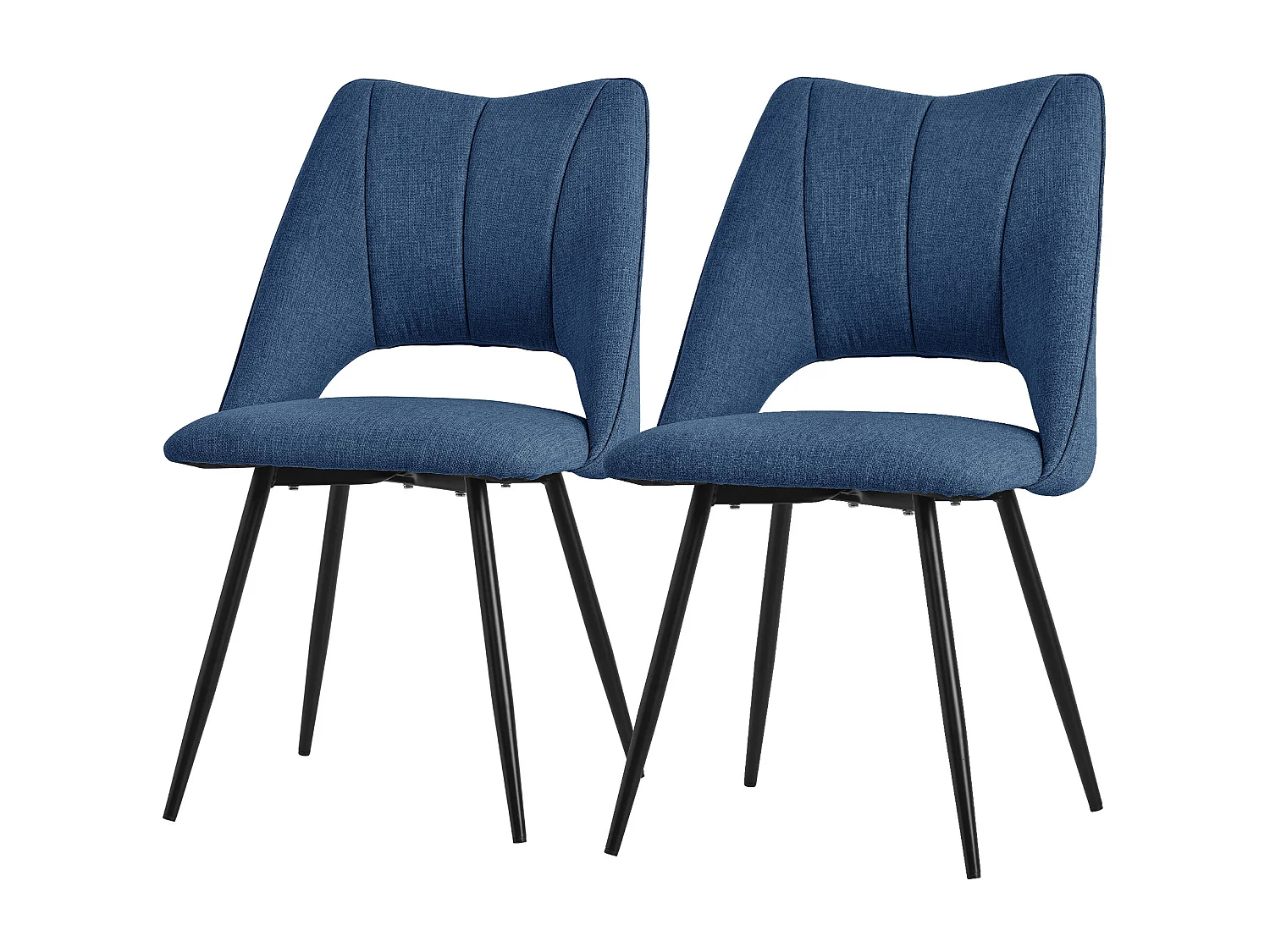 Lot de 2 chaises de salle à manger chaise de cuisine chaise de salon chaise rembourrée dossier bleu