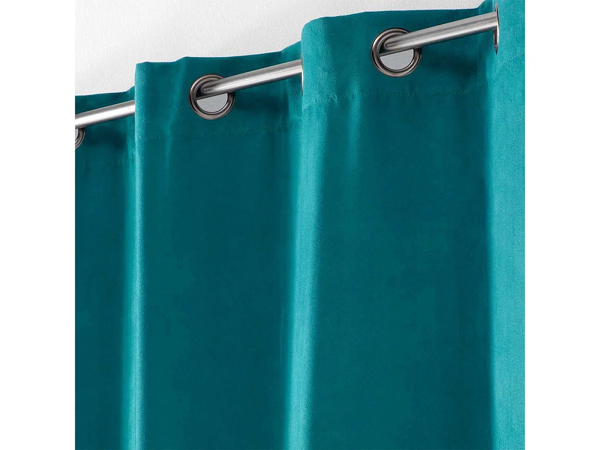 Rideau à Œillets "Sultane" 140x240cm Bleu Pétrole