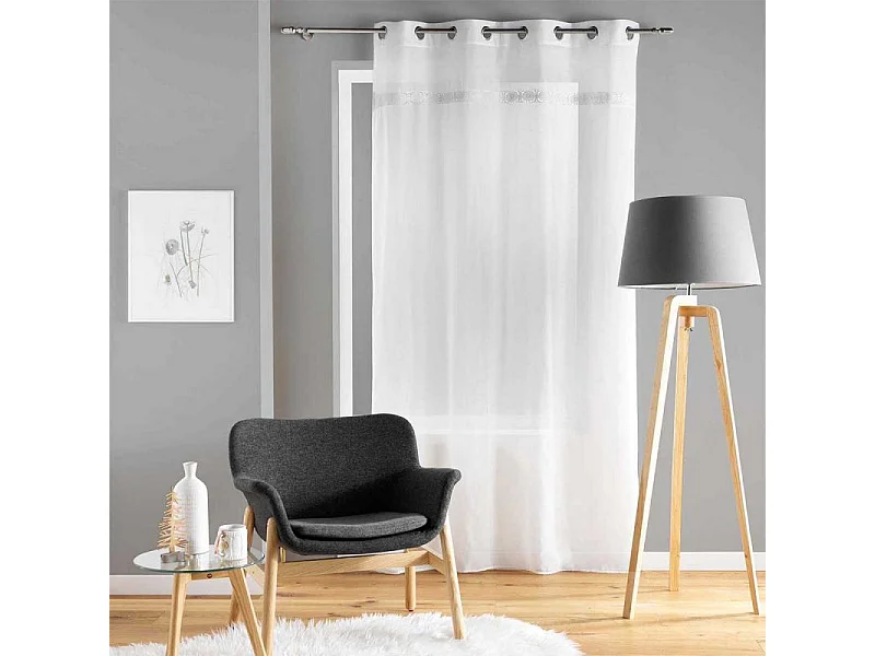 Rideau à Œillets Tissé "Everest" 140x240cm Blanc