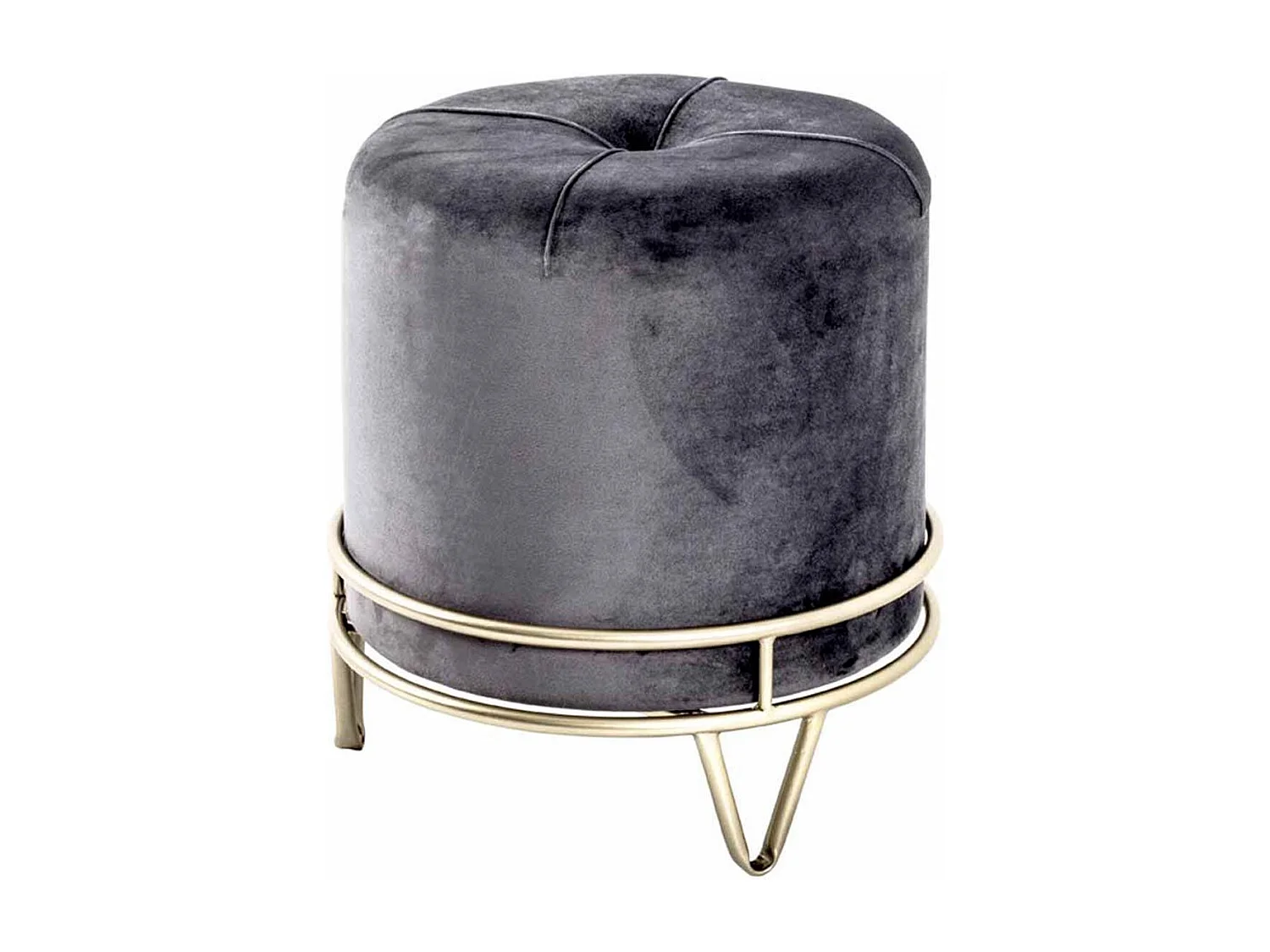 Pouf Rond Design "Love Is All" 40cm Gris