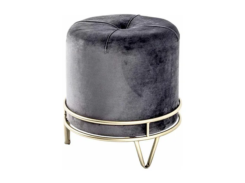 Pouf Rond Design "Love Is All" 40cm Gris