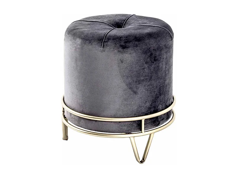 Pouf Rond Design "Love Is All" 40cm Gris