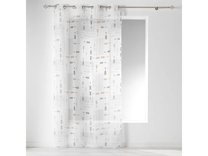 Rideau Voilage à Œillets "Boho Chic" 140x240cm Blanc