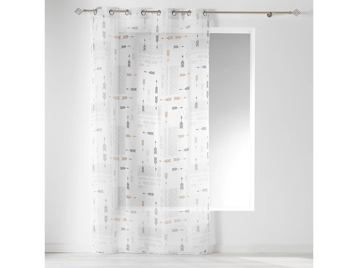 Rideau Voilage à Œillets "Boho Chic" 140x240cm Blanc