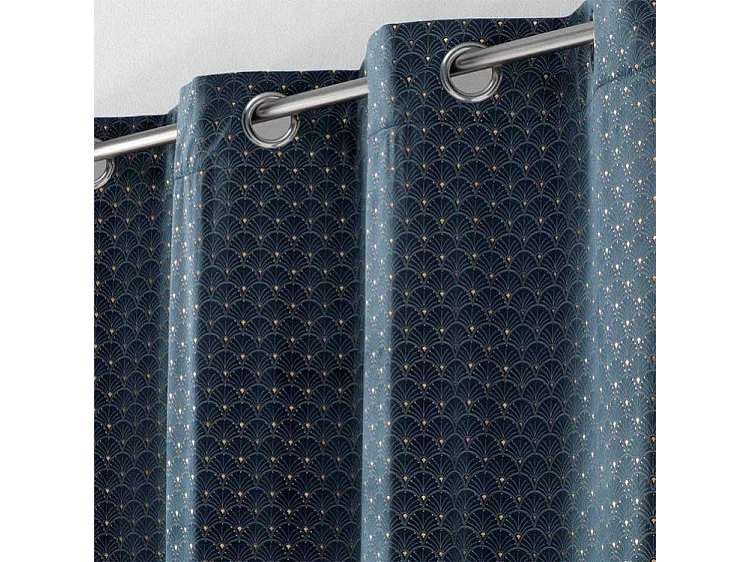 Rideau à Œillets Imprimé "Azureor" 140x240cm Bleu