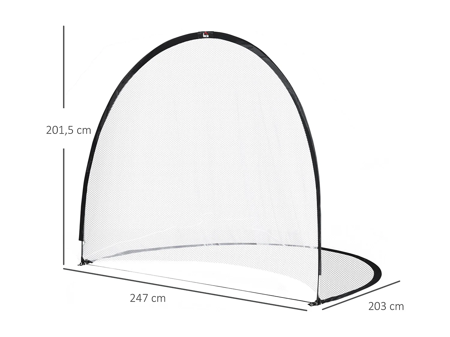 Cage de foot portable - but de football futsal pliable pop up - sac rangement, piquets inclus - dim. 247L x 203l x 201,5H cm - fibre verre Oxford noir