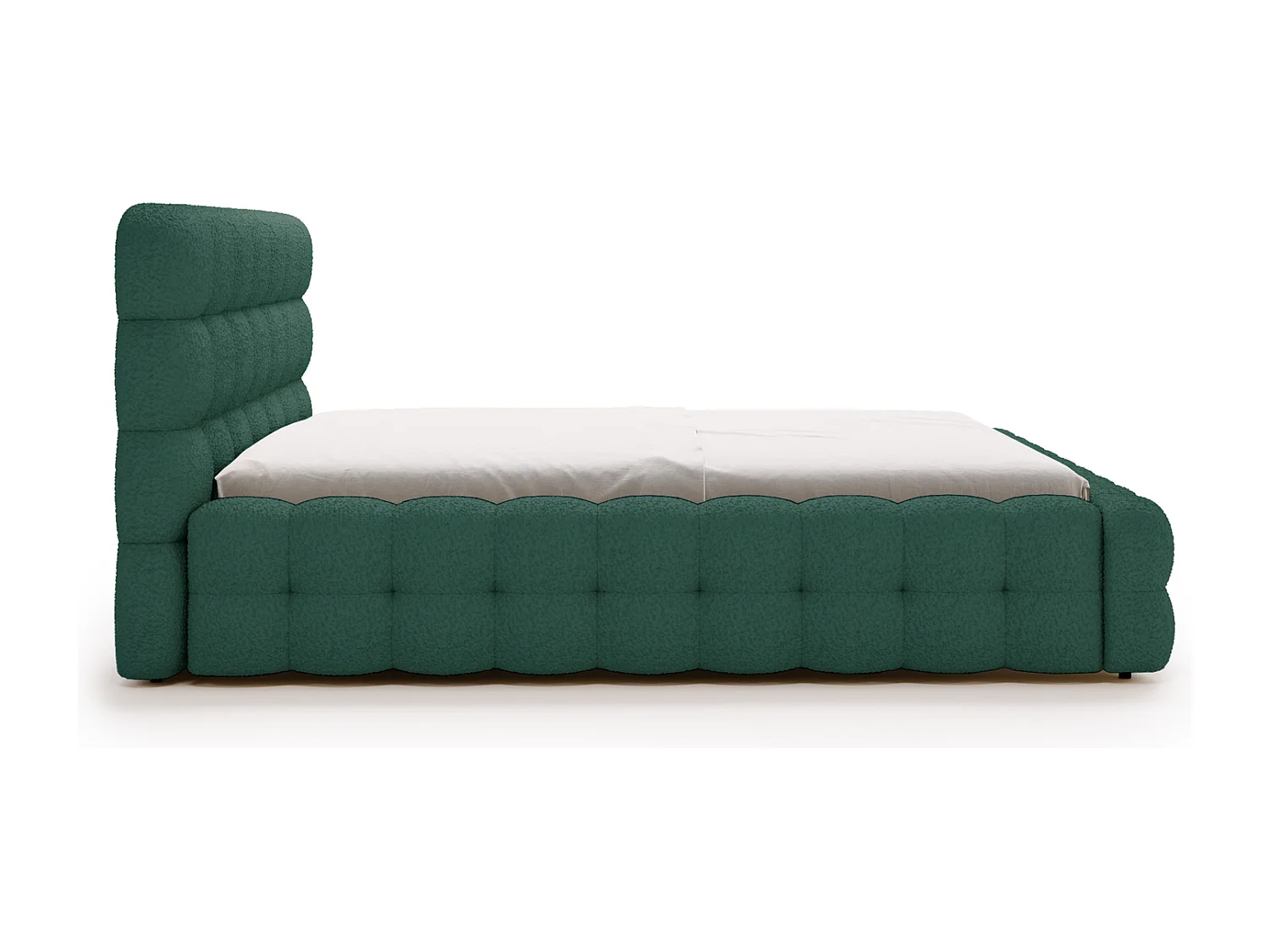 Emporius Gestoffeerd bed 160x200 cm Parlas Bis - luxe bed met met opbergruimte, Bouclé Groen (Anthology 13)