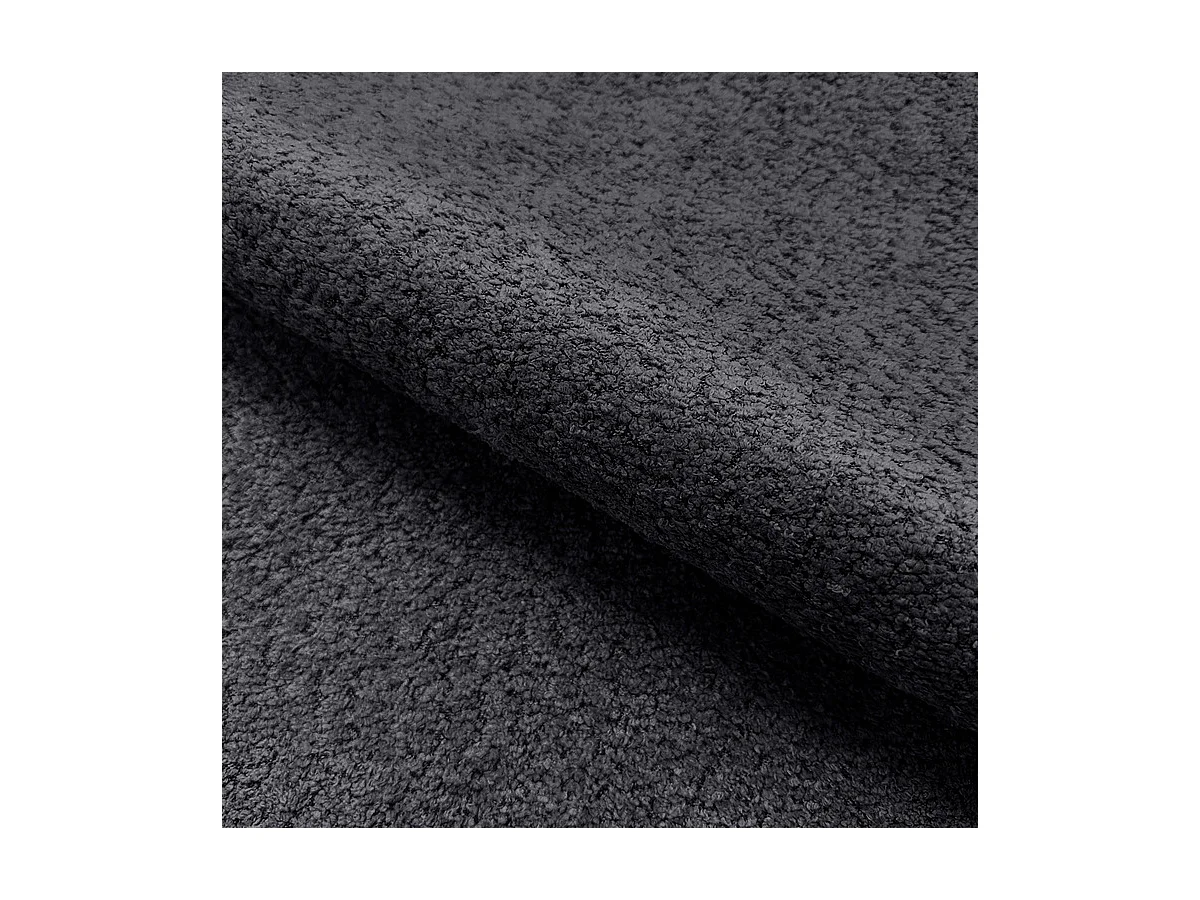 Emporius Lit Rembourré 180 x 200 cm avec Rangement Palermo - Lit Double 180x200, tissu bouclé Noir (Anthology 19)