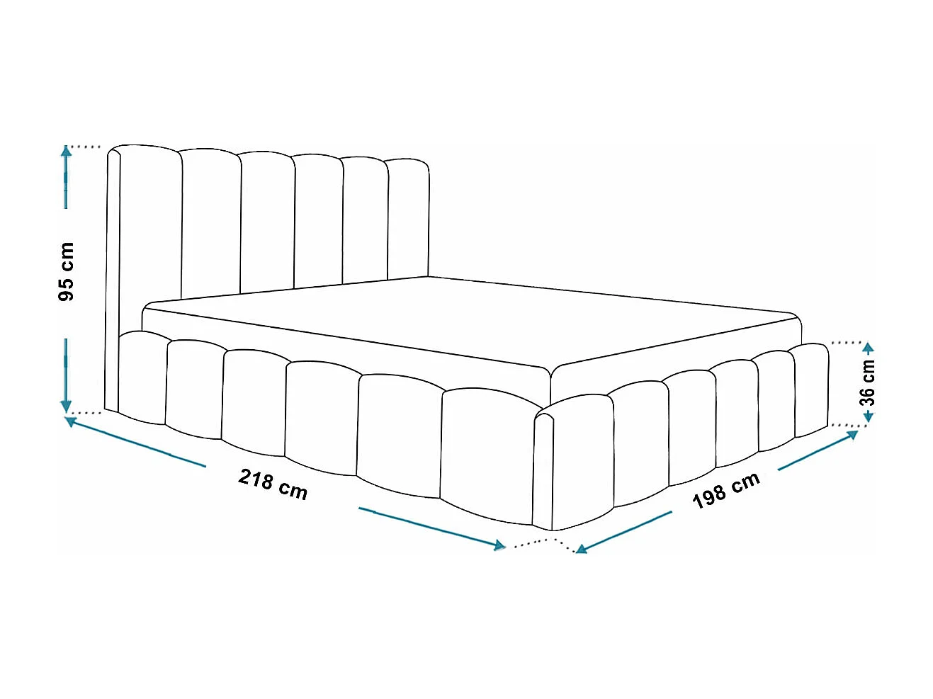 Emporius Gestoffeerd bed met lattenbodem - bed 180x200 Palermo - opbergruimte, fluwelen Blauw (Kronos 09)