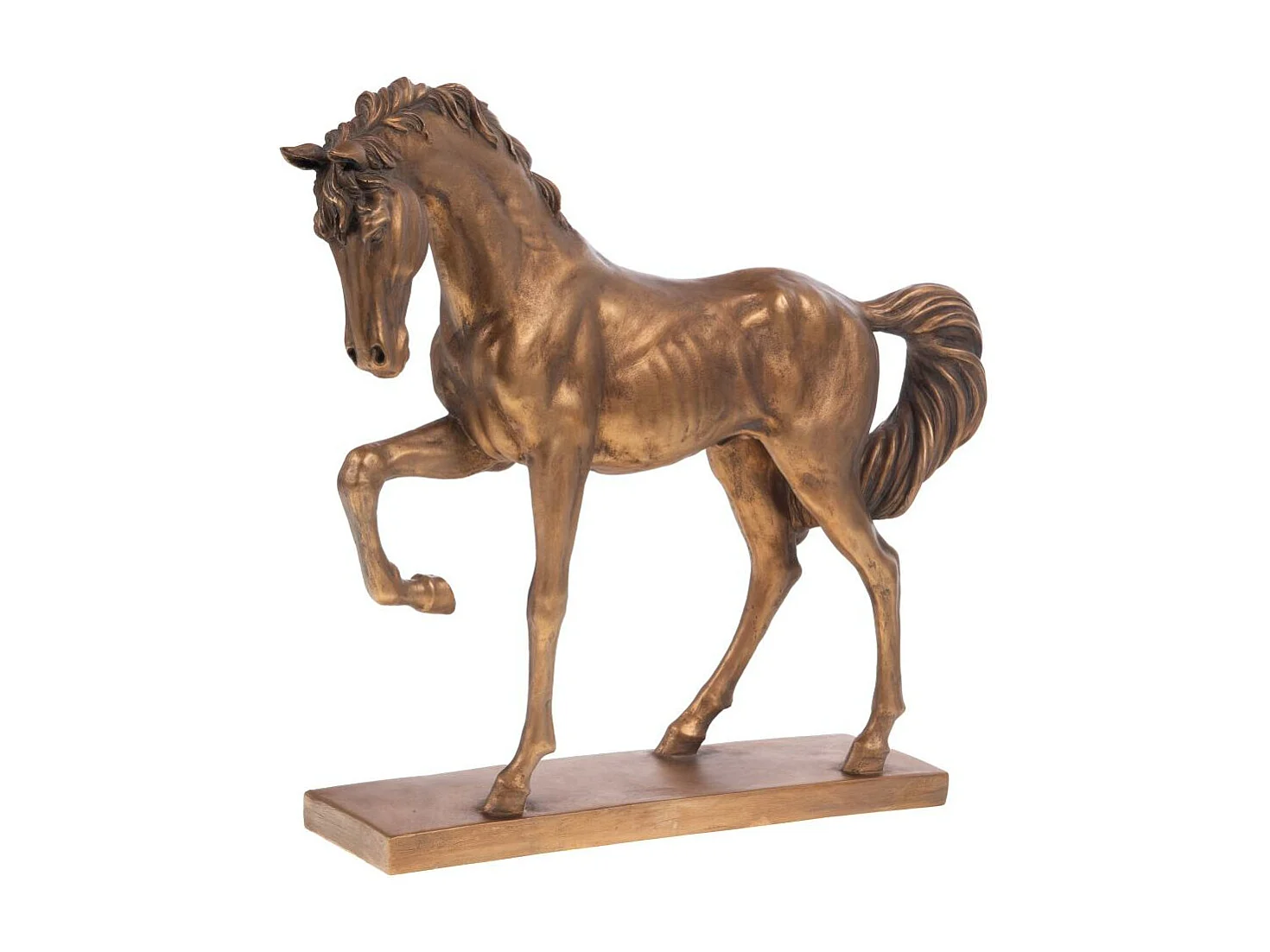 Cheval sur socle patine 55 cm