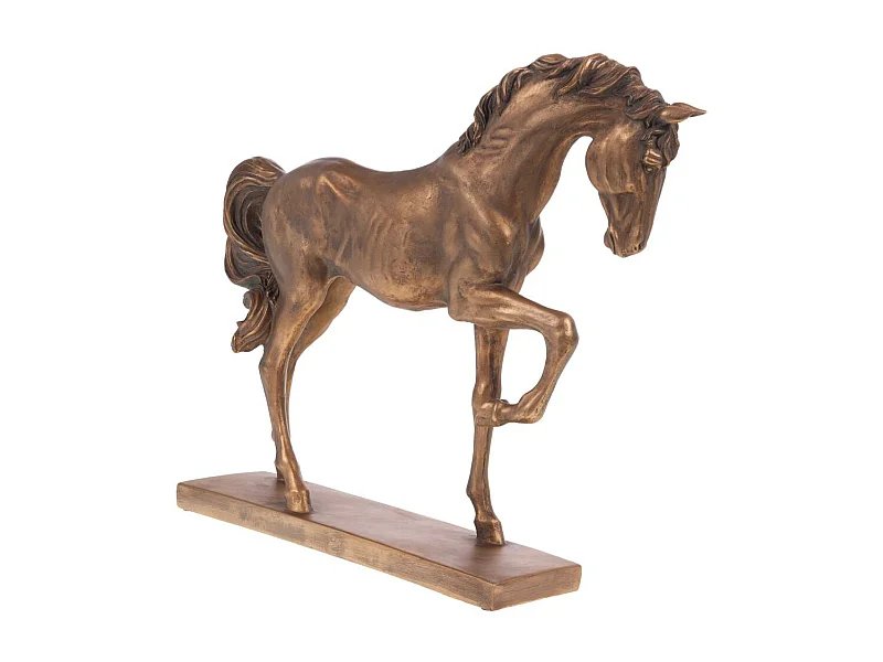 Cheval sur socle patine 55 cm