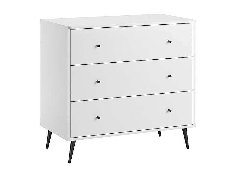 Lit bébé 60x120 et commode 3 tiroirs Blanca Blanc